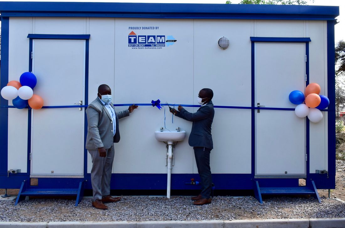 Ribbon cutting at the Gabane DHMT handover