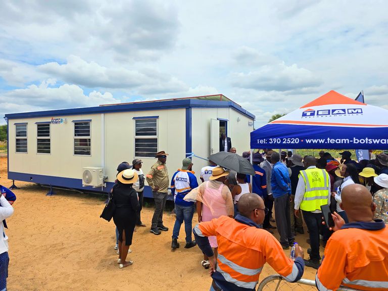 Community gathering at the handover